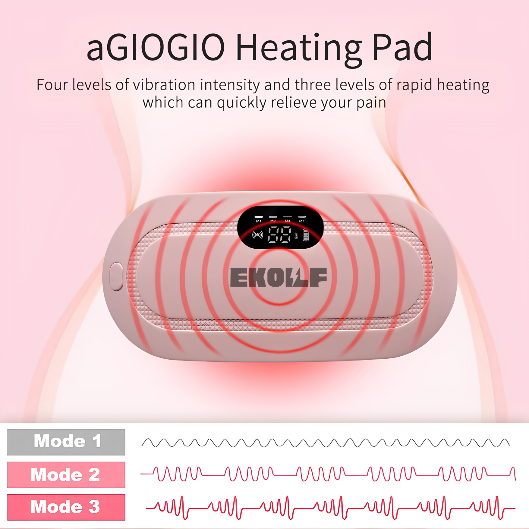 EKOLF Electric Heating Waist Belt | USB Rechargeable Menstrual Pain Relief & Heating Pad