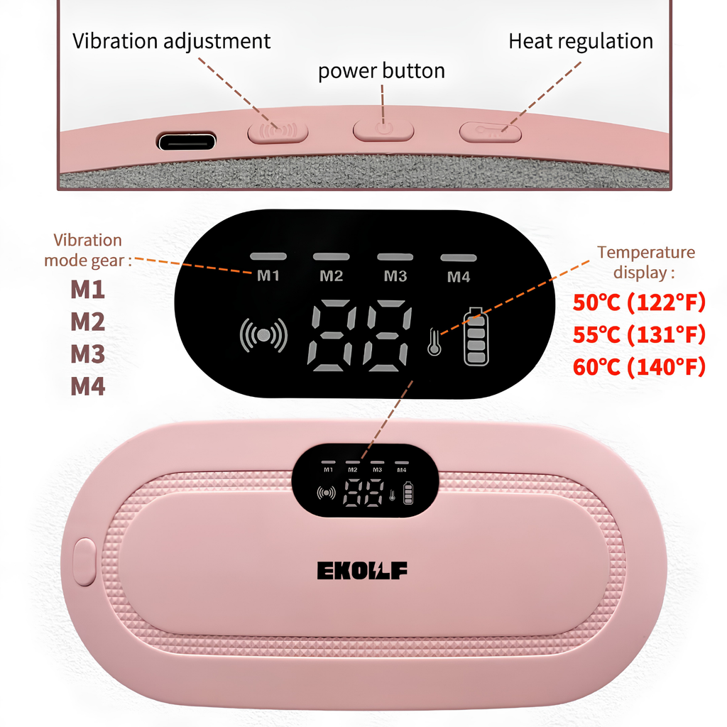 EKOLF Electric Heating Waist Belt | USB Rechargeable Menstrual Pain Relief & Heating Pad