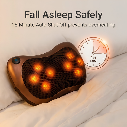EKOLF 8028 Massage Pillow | Deep Kneading Neck & Back Massager with Infrared Heat for Home & Car